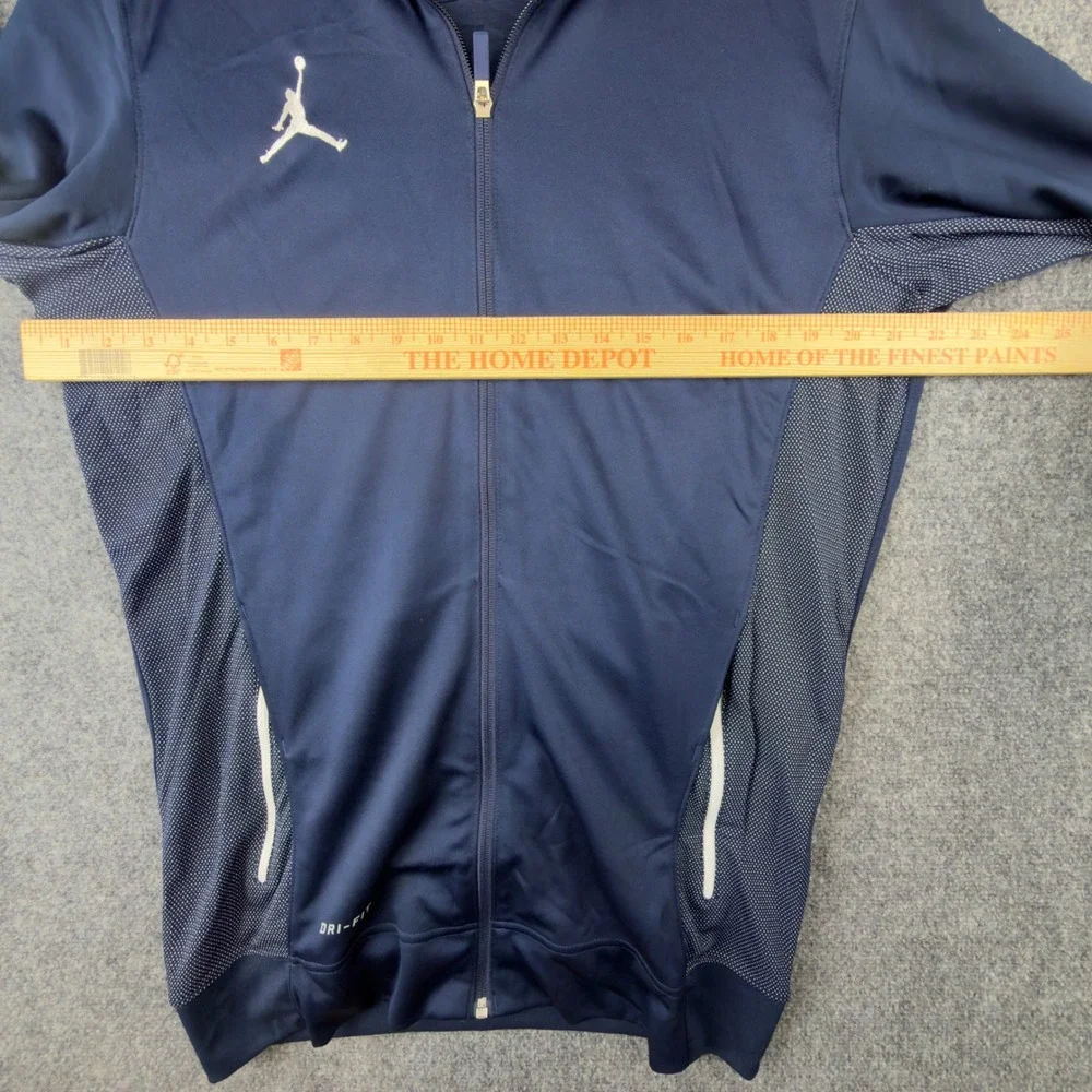 Jordan Mens Dri-FIT Full Zip Track Jacket Navy Blue Jumpman 696736-419 Size MT